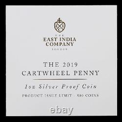 East India Company 2019 St. Helena Silver Proof 1 Oz Cartwheel Penny