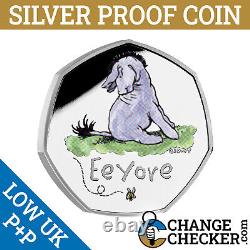 Eeyore 2022 Silver Proof 50p Winnie The Pooh & Friends Queen Elizabeth 2nd 6000
