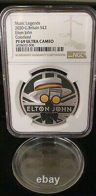 Elton John PF69 1oz Silver Proof Colourised coin