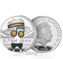 Elton John Silver Proof £2 Coin Mint Limited Edition One Ounce Two Pound Colour