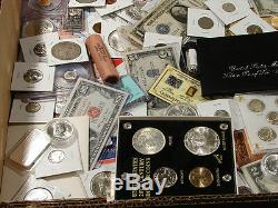 Estate Lot Of Silver / Gold / Currency / Mint Sets / Proof Sets / Bars / Coins