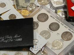 Estate Lot Of Silver / Gold / Currency / Mint Sets / Proof Sets / Bars / Coins