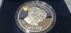 Fine Silver Proof Coin 5oz 2005 Royal Wedding Charles Camilla BOX + COA