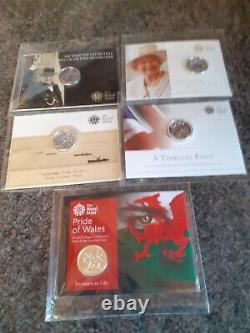Five Silver Proof £20 coin collection 2013-2016