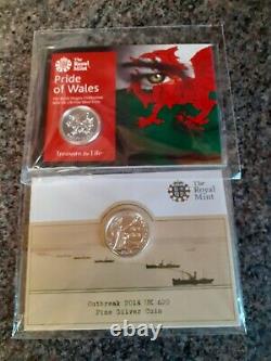 Five Silver Proof £20 coin collection 2013-2016