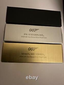 Full Set Royal Mint James Bond 007 1oz Silver Proof Coins NEW