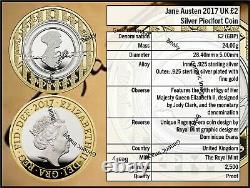 Jane Austen 2017 UK £2 Silver Piedfort Coin This COA No 1,178