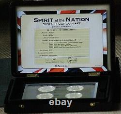 Jersey 2011 Spirit of the Nation 4 x £5 silver proof coin set with COA
