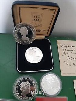 Joblot Gibraltar Silver Coins 925 Silver & Rare £2 £1 50p 20p 10p 5p