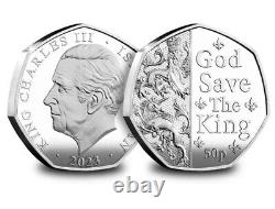 King Charles III 2023 Silver Proof 50p Coin God Save The King Just 995 Minted