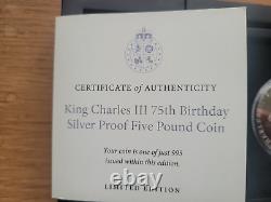 King Charles III 75th Birthday Silver Proof £5