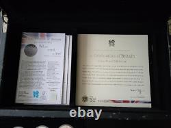 (L1038) Royal Mint 2009 Celebration of Britain Silver Proof £5 18 Coins Set