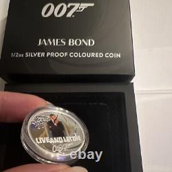 LIVE AND LET DIE 007 Agent Silver Coin 50 Cents Tuvalu 2021