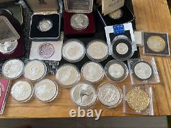 Large bundle of silver proof coins