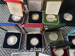 Large bundle of silver proof coins