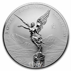 Libertad Mexico 2018 5 Oz Reverse Proof Silver Coin In Capsule