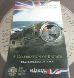 London Olympics 2009/2010 Celebration Of Britain £5 Silver Proof Coins + COA