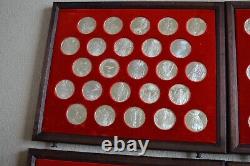 Masterpieces of Rubens Set of 100 Proof St Silver Medallions in Wooden Display