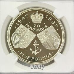 NGC Graded 1997 Great Britain Silver £5 Proof PF 69 Ultra Cameo Coin