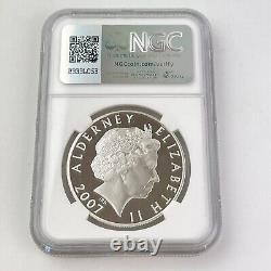 NGC Graded 2007 Alderney Silver £5 Proof PF 70 Ultra Cameo Coin