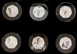 Peter Pan 2019 Silver Proof 50p Coin Set Of 6 In Deluxe Box Isle Of Man Ltd Ed