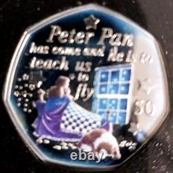 Peter Pan 2019 Silver Proof 50p Coin Set Of 6 In Deluxe Box Isle Of Man Ltd Ed