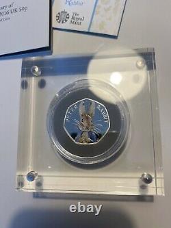 Peter Rabbit 2016 Silver Proof 50p Coin Low Number
