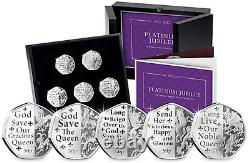 Platinum Jubilee National Anthem God Save The Queen 5 Silver Proof Coin Set 2022