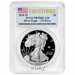 Presale 2020-W Proof $1 American Silver Eagle World War II 75th PCGS PR70DCAM
