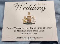 Princess Kate Middleton William Royal Wedding Gold Solid Silver Coin Proof Stamp