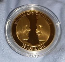 Princess Kate Middleton William Royal Wedding Gold Solid Silver Coin Proof Stamp