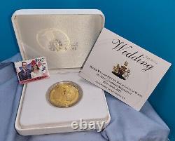 Princess Kate Middleton William Royal Wedding Gold Solid Silver Coin Proof Stamp