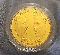 Princess Kate Middleton William Royal Wedding Gold Solid Silver Coin Proof Stamp