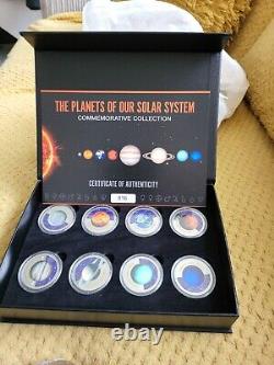 Proof Coin Set Planets Solar System Coins Zinc Alloy BOX + COA