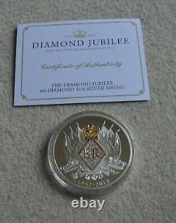 Queen Elizabeth II Diamond Jubilee Silver Proof 5oz Coin COA