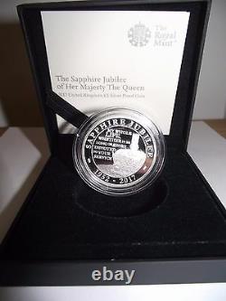Queen's Sapphire Jubilee 2017 5 pounds Silver Proof Coin BNU