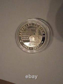 Queen's Sapphire Jubilee 2017 5 pounds Silver Proof Coin BNU