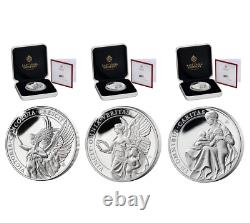 Queen's Virtues Truth, Victory and Charity 1 Oz Silver Proof Coin Set EIC