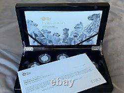 Queens Beasts Royal Mint Silver Proof 1/4 Oz Reverse Frosted 10 Coin Set 2021
