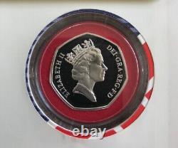 RARE 1992/93 Dual Date EEC 50p SILVER PROOF fifty pence coin in first day cover