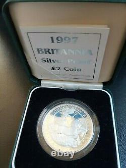 RARE 1997 £2 Britannia 1oz Silver Proof Coin COA