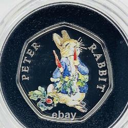 RARE 2018 RM Silver Proof Beatrix Potter Peter Rabbit Four X 50p Coin Deluxe Set