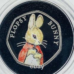 RARE 2018 RM Silver Proof Beatrix Potter Peter Rabbit Four X 50p Coin Deluxe Set