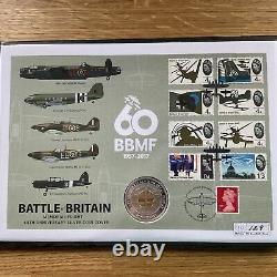 REDUCED. 2017 BBMF 60th ANNIVERSARY. 925 SILVER PROOF LTD EDIT COIN COVER