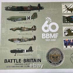 REDUCED. 2017 BBMF 60th ANNIVERSARY. 925 SILVER PROOF LTD EDIT COIN COVER