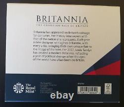 ROYAL MINT Britannia 2017 UK One Ounce Silver Proof £2 Coin & ICON ON COIN Book