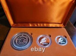 Rare 2002 Kookaburra Collection Evolution of Time 3 Silver Proof Coins Set 13oz