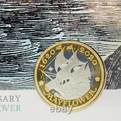 Rare 2020 Royal Mint Mayflower Silver Proof £2 Two Pounds Coin Cover Limited 495