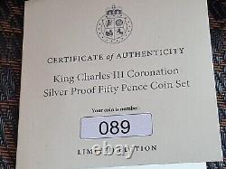 Rare Jersey silver proof 50p Five Coin Set, The royal residences Cased with Coa