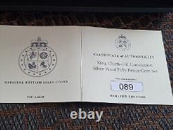 Rare Jersey silver proof 50p Five Coin Set, The royal residences Cased with Coa